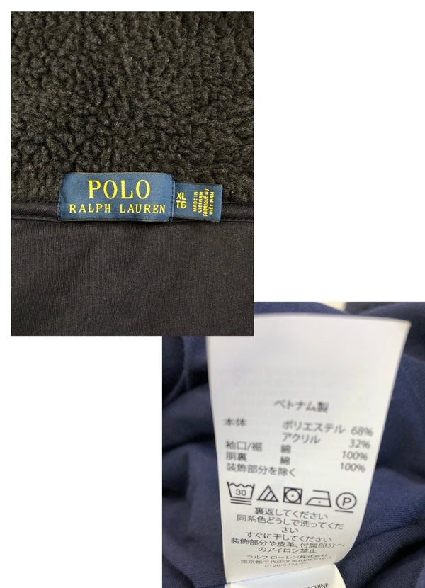 ラルフローレン RalphLauren POLO ポロ ボアパーカー 紺 フーディ XL パーカ ネイビー LLサイズ 101MT-3763
