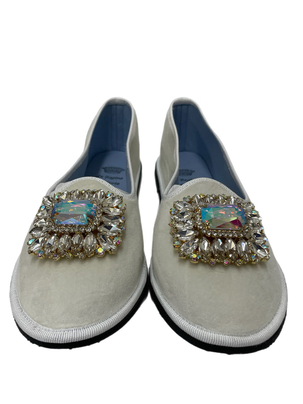 レジーネデルフォルテ Le Regine del Forte 装飾 フラットシューズ レディース靴 スリッポン ホワイト 37 601sh-17