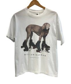 ヴィンテージ vintage 90’s 90年代 FRUIT OF THE LOOM ウィリアムウェグマン William Wegman Dog 犬 フォト 写真家 アートT アメリカ製 MADE IN USA Tシャツ ホワイト Mサイズ 101MT-4171