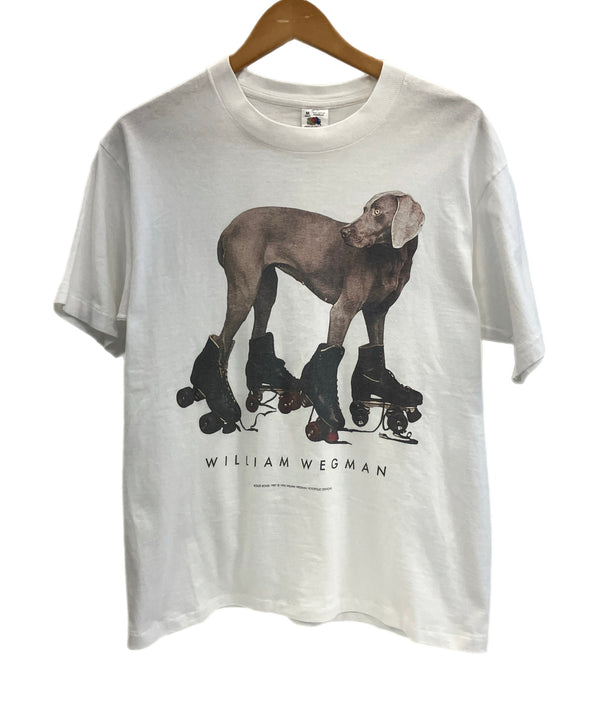 ヴィンテージ vintage 90’s 90年代 FRUIT OF THE LOOM ウィリアムウェグマン William Wegman Dog 犬 フォト 写真家 アートT アメリカ製 MADE IN USA Tシャツ ホワイト Mサイズ 101MT-4171