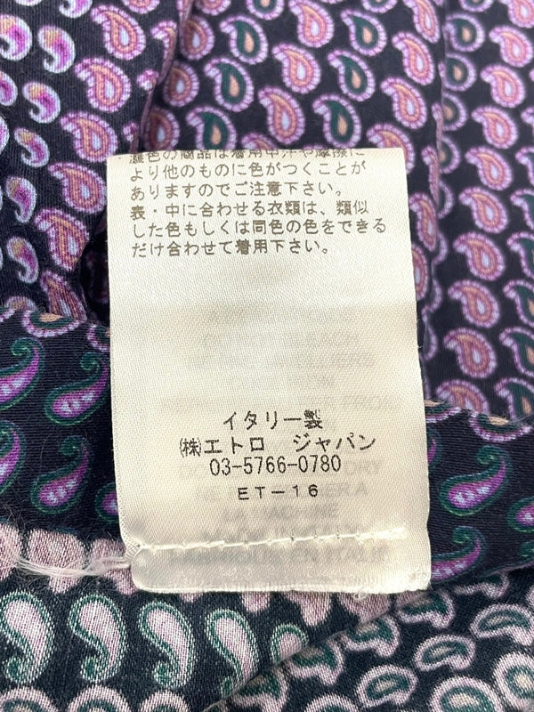 エトロ ETRO ペイズリー シャツ パープル 132-13190-5481 L 601MT-34
