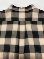 シュガーヒル SUGARHILL 23SS OMBRE PLAID LOOSE OPEN COLLAR BLOUSE オンブレ オープンカラー シャツ 開襟 茶 黒 23SSSH02 サイズ 0 長袖シャツ チェック ブラック 104MT-2111