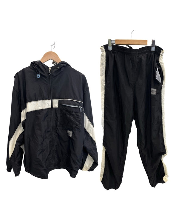 ステューシー STUSSY old stussy sport ナイロンセットアップ トラックジャケット トラックパンツ スーツ・セットアップ ブラック Lサイズ 101MB-593