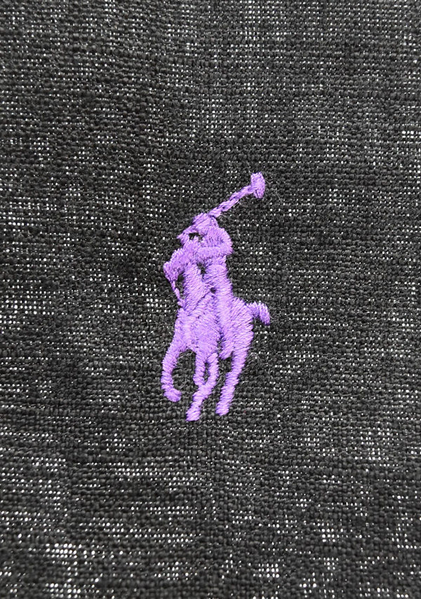 ラルフローレン RalphLauren CUSTM FIT カスタムフィット BDシャツ ボタンダウンシャツ リネン 長袖シャツ ブラック Lサイズ 103MT-2655