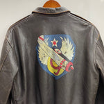 【曜日割引対象外】 アヴィレックス AVIREX A-2 レザー フライトジャケット USA製 ジャケット ブラウン 42サイズ 201MT-4519 VB