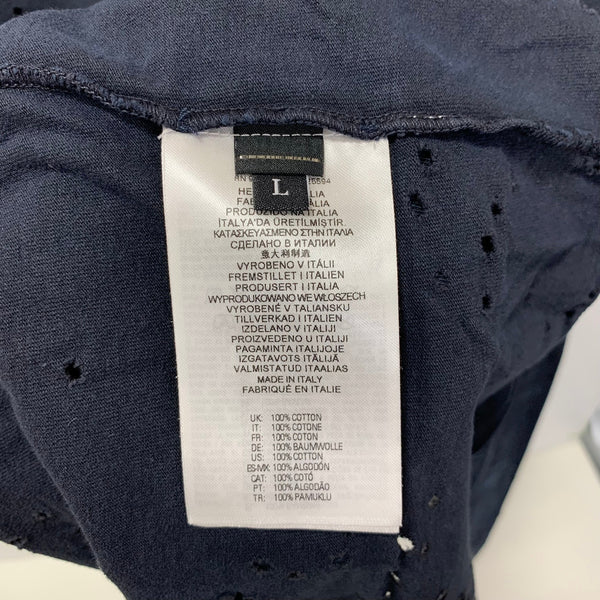 ディーゼル DIESEL ダメージ加工 ボロ T-CRANE-LS-N2 ロンT ネイビー Lサイズ 201MT-4245