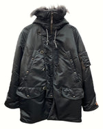 フェローズ PHERROW'S FLIGHT JACKET フライト ジャケット モッズコート アウター ミリタリー ファー黒 ME ジャケット 無地 ブラック 104MT-861