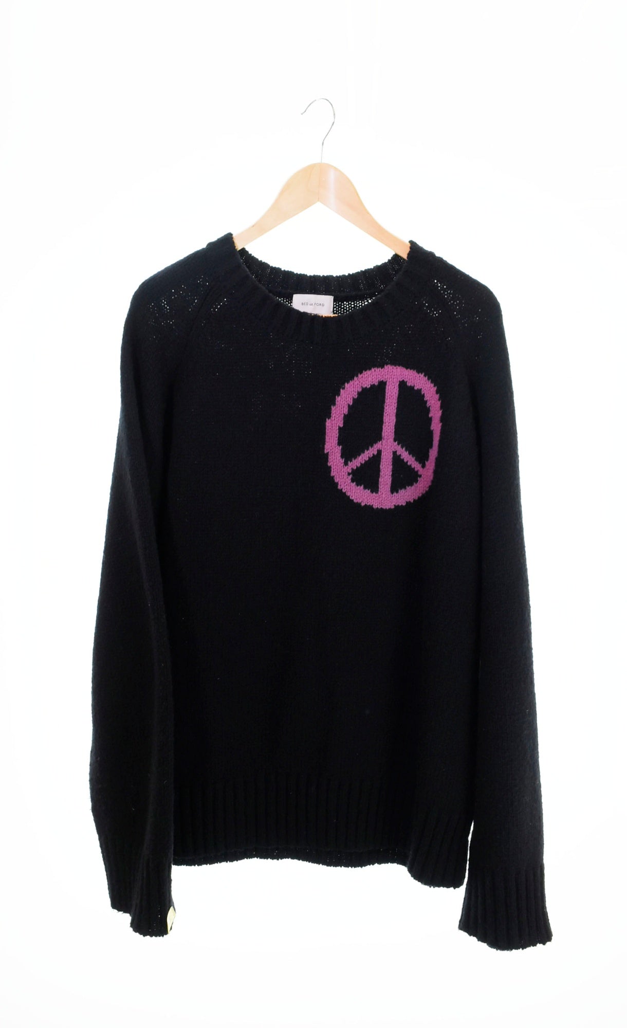 ベッドフォード BED J.W. FORD Peace Symbol Knit ピースシンボル ニット 黒 22AW-B-KT02 2 セーター  ワンポイント ブラック 103MT-350