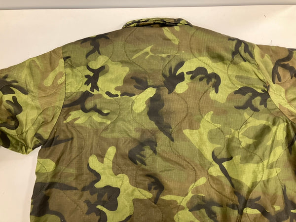 ヴィンテージ vintage 60’s 60s 60年代 ベトナムジャンパー ベトジャン Vietnam jacket スーベニアジャケット 迷彩 CAMO 水色裏地 完全無地 刺繍なし - ジャケット グリーン フリーサイズ 101MT-3609