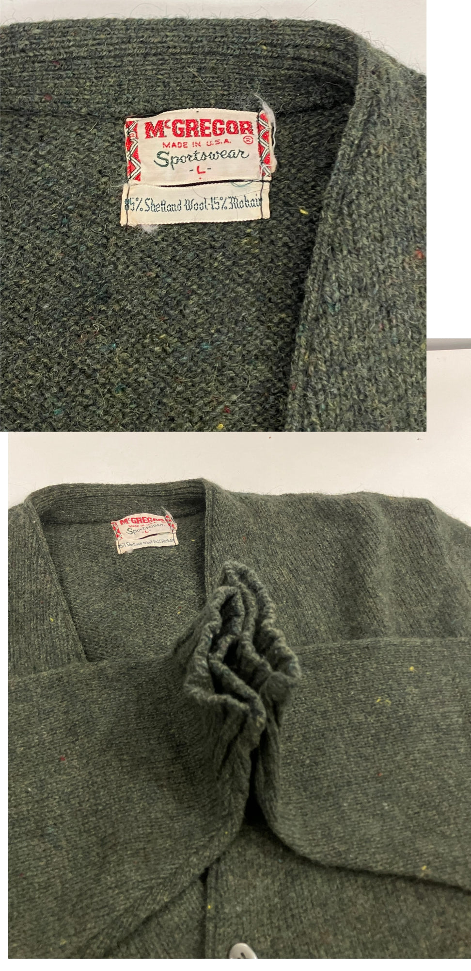 McGREGOR 60s カーディガン　ポケ付き　vintage 茶 マックレガー McGREGOR 60's 60年代 モヘア混 カーディガン