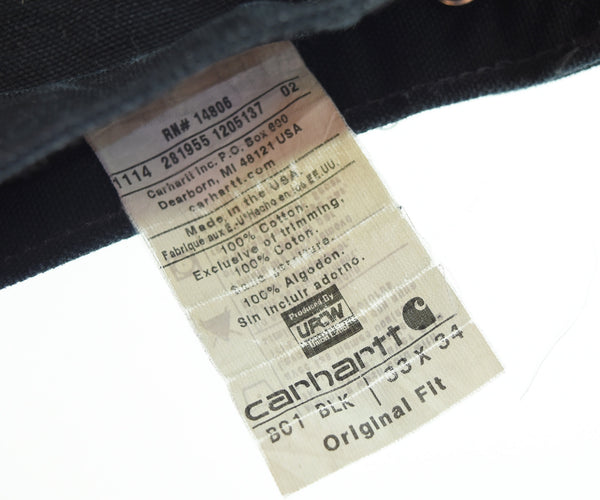 カーハート Carhartt ダブルニー ダックペインター パンツ ワークパンツ 33×34 デニム ブラック 103MB-673