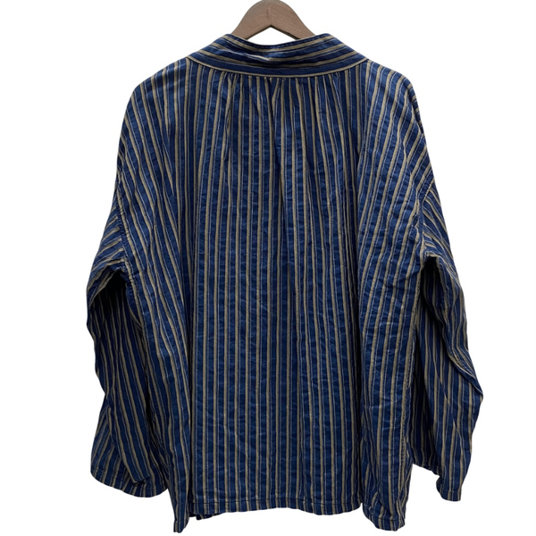 【曜日割引対象外】 キャピタル KAPITAL ストライプ プルオーバー 長袖カットソー ネイビー 2サイズ 201MT-3566 VB