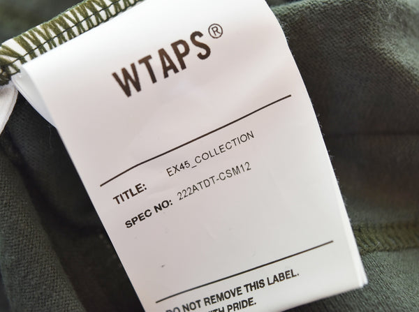 ダブルタップス  WTAPS 22AW クロスボーン ロングスリーブ コットン Ｔシャツ オリーブドラブ ロンT 222ATDT-CSM12  2 ロンT グリーン 103MT-3209