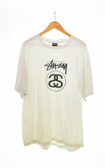 ステューシー STUSSY  90s シャネルロゴ プリント 半袖Tシャツ 白 RN94974 CA28629  Tシャツ ロゴ ホワイト LLサイズ 103MT-481