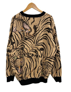 ワコマリア WACKO MARIA 虎柄 総柄 ニット セーター ベージュ Lサイズ 101MT-4279