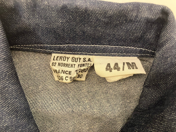 ヴィンテージ vintage 80's 80年代 EURO ユーロ フレンチワーク デニムジャケット カバーオール フランス製 44/M ジャケット ブルー Mサイズ 101MT-4234