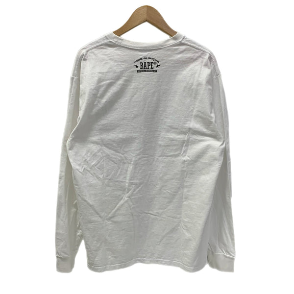 アベイシングエイプ A BATHING APE COMME des GARCONS コラボ 001LTI731901C ロンT ホワイト XLサイズ 201MT-4796