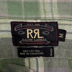 【曜日割引対象外】 ダブルアールエル RRL 90's フランネル ネルシャツ 長袖シャツ グリーン Mサイズ 201MT-4753 VB