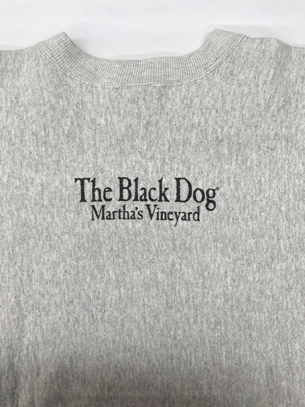 ザブラックドッグ The Black Dog 90s CREWNECK SWEATSHIRT クルーネック スウェットシャツ ブラックドッグ USA製 ヴィンテージ トレーナー 裏起毛 灰 スウェット プリント グレー Lサイズ 104MT-2215