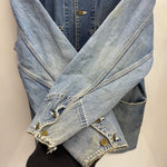 【曜日割引対象外】 リー Lee 90's 91-J 復刻 カバーオール デニム 412 ジャケット ブルー Lサイズ 201MT-4719 VB