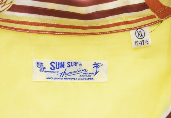 サンサーフ SUN SURF  PALMS & STRIP レーヨンシャツ オープンカラー 開襟 SS33870 半袖シャツ マルチカラー LLサイズ 103MT-3064