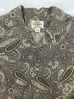 ラルフローレン RalphLauren POLO JEANS PAISLEY OPEN COLOR SHIRT ペイズリー オープン カラー シャツ インパクト21 アロハ 開襟 半袖 灰 半袖シャツ 総柄 マルチカラー Lサイズ 104MT-2352