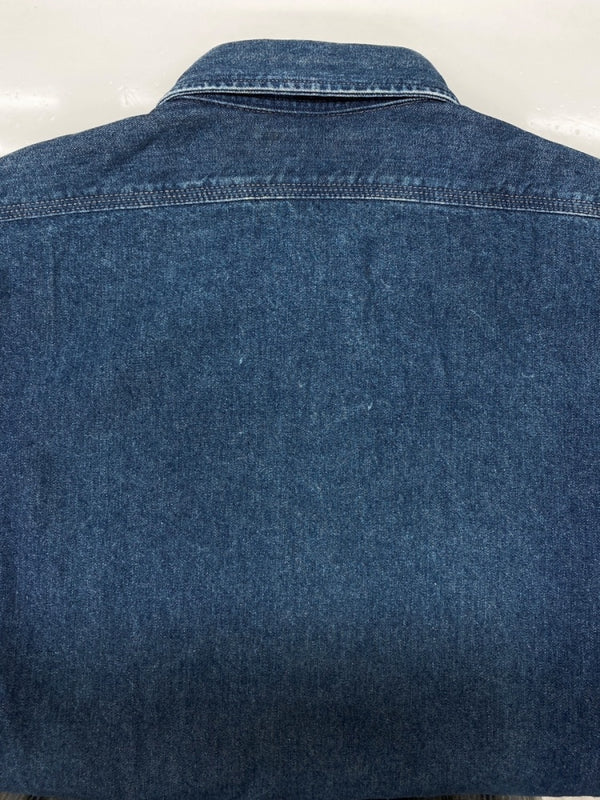 ラルフローレン RalphLauren POLO COUNTRY 90s DENIM WORK SHIRT デニム ワーク シャツ タックボタン ハミルトン社 長袖 インディゴ 青 長袖シャツ 無地 ブルー Mサイズ 104MT-2264