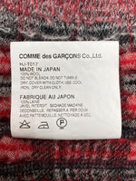 コムデギャルソン COMME des GARCONS HOMME 12AW ZIP UP CARDIGAN ジップ アップ カーディガン 切り替え ニット セーター 長袖 赤 HJ-T017 カーディガン チェック レッド Mサイズ 104MT-1625