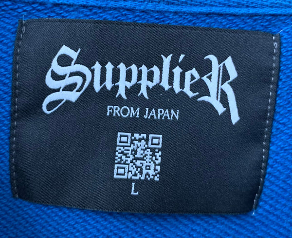 サプライヤー SUPPLIER Cross Zip Hoodie ジップフーディー パーカ ブルー Lサイズ 201MT-2721