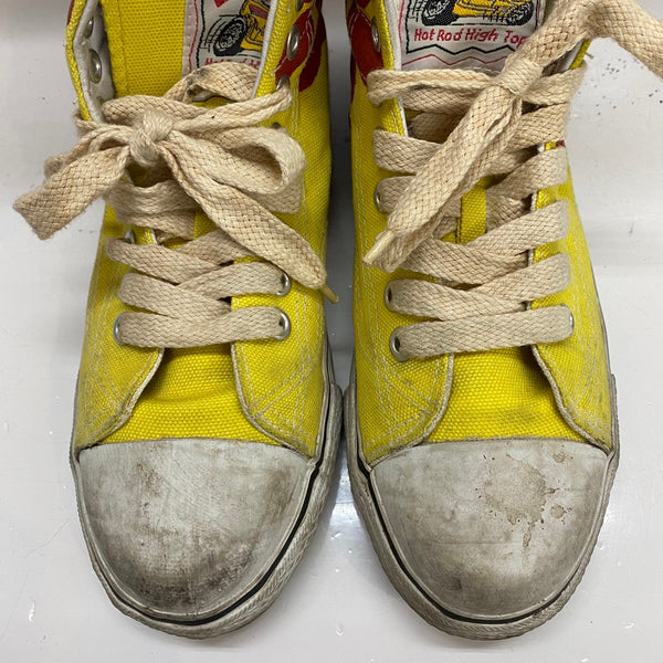 【曜日割引対象外】 グッドガイズ GOOD GUYS 80's ファイヤーパターン ハイカット メンズ靴 スニーカー イエロー 26cmサイズ 201-shoes1586 VB
