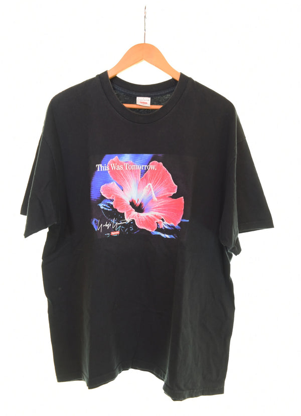 シュプリーム SUPREME 20AW YOHJI YAMAMOTO ヨウジヤマモト This Was Tomorrow Tee フラワープリントTシャツ 黒 Tシャツ ブラック LLサイズ 103MT-2638