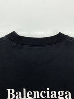 バレンシアガ BALENCIAGA Campaign Logo Sweatshirt キャンペーン ロゴ スウェットシャツ トレーナー クルーネック 黒 556147 スウェット ロゴ ブラック Lサイズ 104MT-900