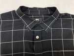 ステューシー STUSSY LIGHT WEIGHT CLASSIC SHIRT ライト ウェイト クラシック ステンカラー フロントボタン 胸ポケット ロゴ 刺繍 BLACK 黒 長袖シャツ チェック ブラック Lサイズ 104MT-1775