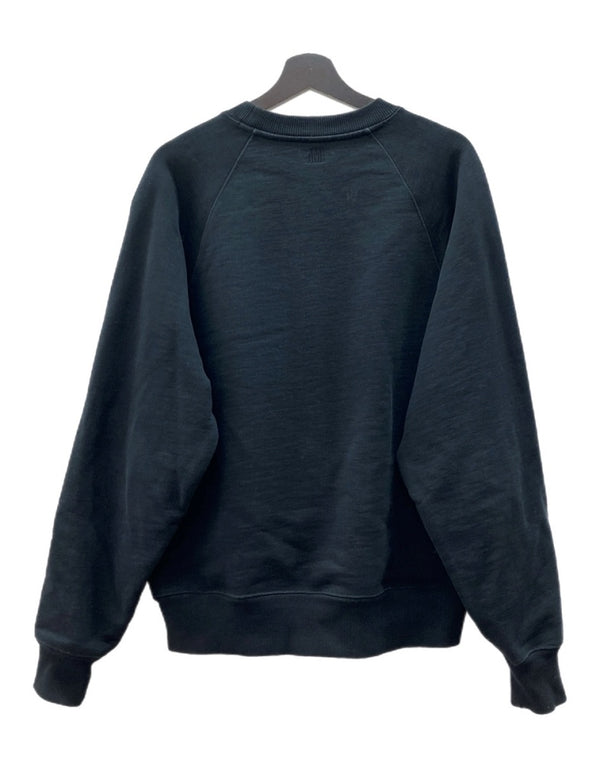 アミパリス AMI PARIS AMI DE COEUR CREWNECK SWEATSHIRT クルーネック スウェットシャツ トレーナー ハート 長袖 パーカー 黒 USW004-747 スウェット 刺繍 ブラック Lサイズ 104MT-2133