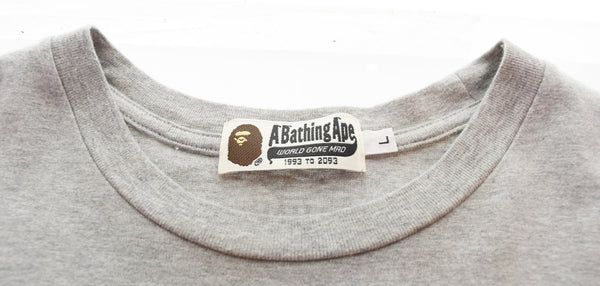 アベイシングエイプ A BATHING APE 猿の惑星 プリントTシャツ  001CS9801024 Tシャツ グレー Lサイズ 103MT-3039