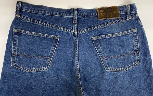 【曜日割引対象外】 ダブルアールエル RRL テーパード デニムパンツ USA製 R004 デニム ブルー 38/31サイズ 201MB-980 VB