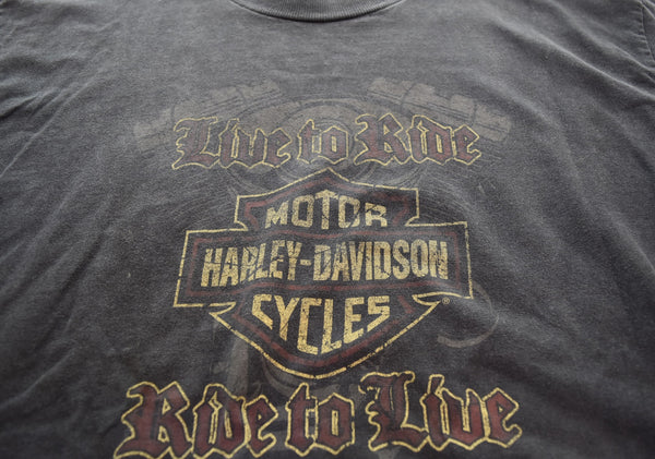 ハーレーダビットソン Harley Davidson 00s 00's RIDE TO LIVE 両面プリントTシャツ Tシャツ ブラック Lサイズ 103MT-3122