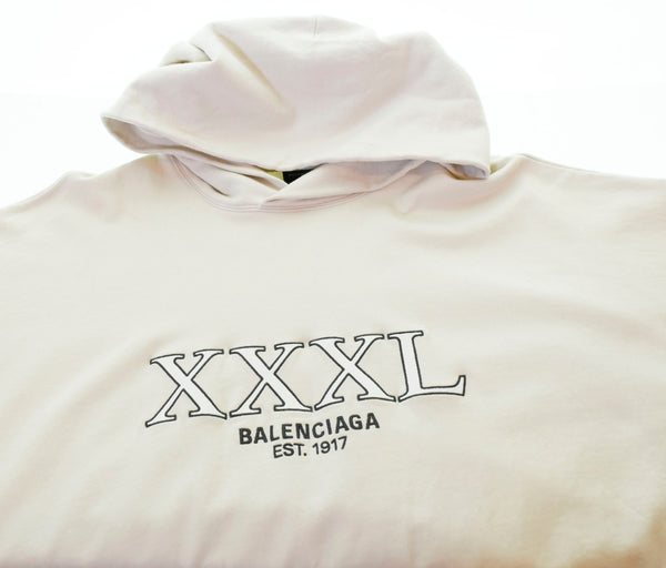 バレンシアガ   BALENCIAGA  22AW XXXL Hoodie 刺繍 ロゴ パーカー アイボリー 2 パーカ ロゴ 103MT-680