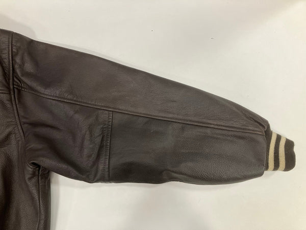 コンバース CONVERSE 90's 90年代 レザースタジャン varsity jacket VINTAGE ヴィンテージ   ジャケット ブラウン Mサイズ 101MT-5017