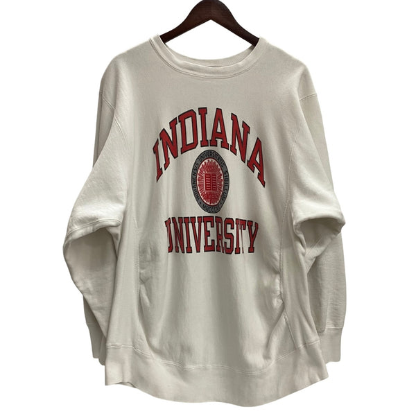 【曜日割引対象外】 チャンピオン Champion 80's REVERSE WEAVE INDIANA USA製 トリコタグ カレッジ スウェット ホワイト XXLサイズ 201MT-3963 VB