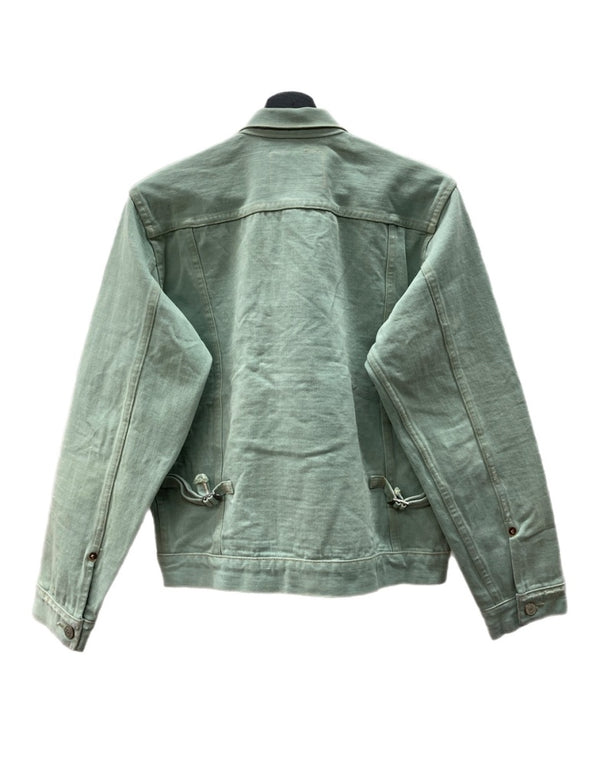 ダブルアールエル RRL SANTAFE WORK JACKET サンタフェ ワーク ジャケット デニム Gジャン ボタン 加工 Ralph Lauren ターコイズ 緑 ジャケット 無地 グリーン Mサイズ 104MT-2071