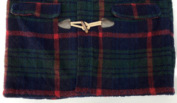 チャップス CHAPS 90s BOA DUFFEL COAT ボア ダッフル コート ジップアップ 木トグル Ralph Lauren アウター ジャケット 赤 緑 紺 D-OS1380 コート チェック ネイビー Lサイズ 104MT-2201