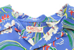 サンサーフ  SUN SURF AWAPUHI ULAULA 花柄 アロハシャツ 青 SS37789 半袖シャツ 総柄 ブルー Lサイズ 103MT-428