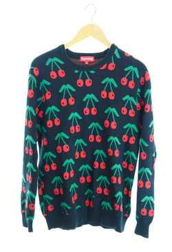 シュプリーム SUPREME 14AW Cherries Sweater チェリー サクランボ セーター ニット 黒 セーター ブラック Mサイズ 103MT-1183