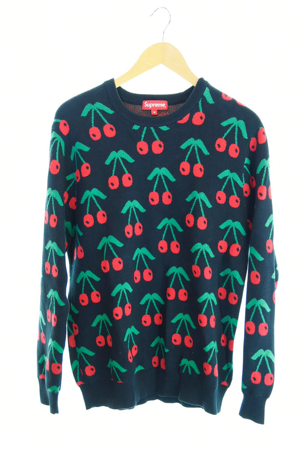 シュプリーム SUPREME 14AW Cherries Sweater チェリー サクランボ セーター ニット 黒 セーター ブラック Mサイズ 103MT-1183