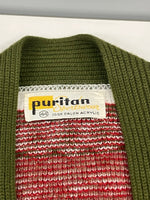 ヴィンテージ vintage 50's~60's 50年代 60年代 白タグ 小文字タグ PURITAN SPORTSWEAR ピューリタン ノルディック柄 メタルボタン アクリル 44 カーディガン グリーン Lサイズ 101MT-3617