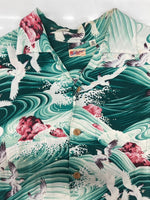 サンサーフ SUN SURF ALOHA SHIRT アロハ シャツ MIGRATORY BIRDS 渡り鳥 ハワイアン オープンカラー ウッドボタン 開襟 半袖 SS30987 半袖シャツ 総柄 マルチカラー Sサイズ 104MT-2332