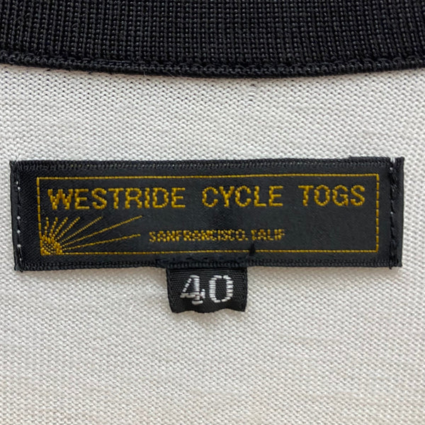 ウエストライド WESTRIDE HARDLY-DRIVEABLE VINTAGE RACING RAYON HALF ZIP 長袖カットソー ホワイト 40サイズ 201MT-4165