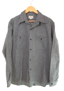バズリクソンズ BUZZ RICKSON'S COTTON COVERT WORK SHIRTコットンコバート ワークシャツサイズ16-16 1/2 黒 	BR26082 長袖シャツ ブラック 103MT-2792