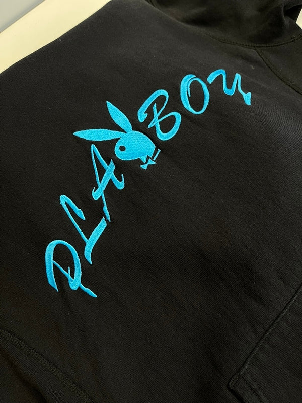 シュプリーム SUPREME ×Playboy Hooded Sweatshirt プレイボーイ  フーディー スウェットシャツ 黒 パーカ ブラック Mサイズ 101MT-4481